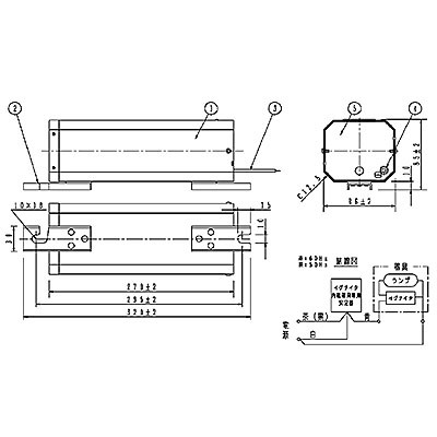 スカイビーム専用安定器 60Hz用 150形 GB型(イグナイタ内蔵器具専用)一般型 高効率 100V
