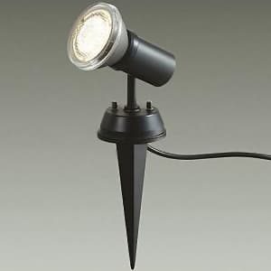 LEDアプローチ灯 防雨形 非調光タイプ 首振上方90°回転360° キャプタイヤコード5m付 差込プラグ付 ランプ別売 黒サテン