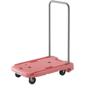 小型樹脂製運搬車 《こまわり君》 折りたたみハンドルタイプ 省音タイプ ピンク