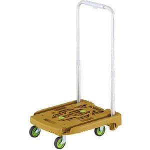 小型樹脂製運搬車 《アイドルキャリー weego》 伸縮式折りたたみハンドルタイプ オリーブ