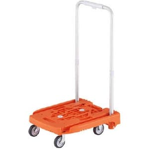小型樹脂製運搬車 《アイドルキャリー weego》 伸縮式折りたたみハンドルタイプ オレンジ