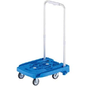 小型樹脂製運搬車 《アイドルキャリー weego》 PULLタイプ 伸縮式折りたたみハンドルタイプ ブルー