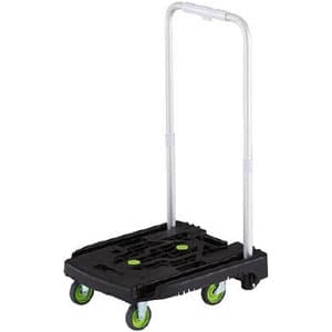 小型樹脂製運搬車 《アイドルキャリー weego》 PULLタイプ 伸縮式折りたたみハンドルタイプ ブラック