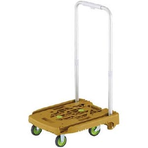 小型樹脂製運搬車 《アイドルキャリー weego》 PULLタイプ 伸縮式折りたたみハンドルタイプ オリーブ