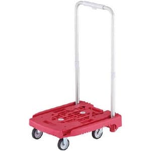 小型樹脂製運搬車 《アイドルキャリー weego》 PULLタイプ 伸縮式折りたたみハンドルタイプ ピンク