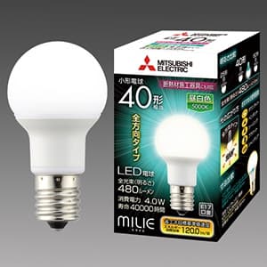 LED電球 《MILIE ミライエ》 全方向タイプ 小形電球形 40W形相当 全光束480lm 昼白色 E17口金