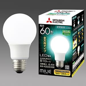 【ケース販売特価 10個セット】LED電球 《MILIE ミライエ》 全方向タイプ 一般電球形 60W形相当 全光束810lm 昼白色 E26口金