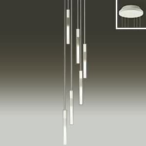 LEDシャンデリア 吹抜け・傾斜天井用 白熱灯60W×6灯タイプ 電球色 非調光タイプ 吊高さ調節可能 φ3.8細コード使用 ホワイト