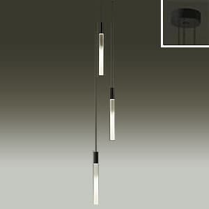 LEDシャンデリア 吹抜け・傾斜天井用 白熱灯60W×3灯タイプ 電球色 非調光タイプ 吊高さ調節可能 φ3.8細コード使用 ブラック