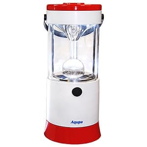 LEDランタン LED×6灯 連続点灯約80時間 パワーバー付 高さ210mm 《Aqupaランプ》 白/赤
