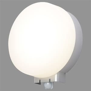 LEDポーチ灯 円型 白熱灯60形相当 昼白色 防雨型 垂直面専用 人感センサー付