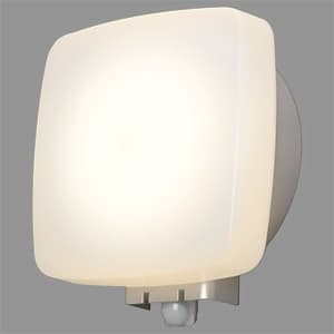 LEDポーチ灯 角型 白熱灯60形相当 電球色 防雨型 垂直面専用 人感センサー付
