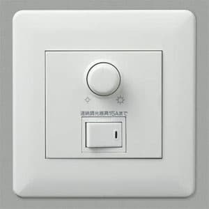LED・蛍光灯器具対応調光器 PWM信号制御方式 200〜254V用 2個用スイッチボックス適合 両切スイッチ付