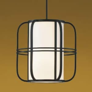 LED和風ペンダントライト LEDランプ交換可能型 白熱球40W相当 電球色 口金E26 引掛シーリング付 黒色 《民芸シリーズ》