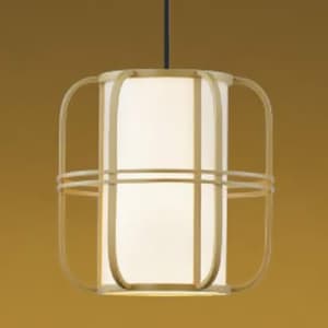 LED和風ペンダントライト LEDランプ交換可能型 白熱球40W相当 電球色 口金E26 引掛シーリング付 白木色 《民芸シリーズ》