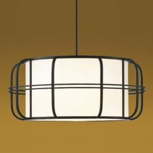 LED和風ペンダントライト LEDランプ交換可能型 白熱球60W相当 電球色 口金E26 引掛シーリング付 黒色 《民芸シリーズ》