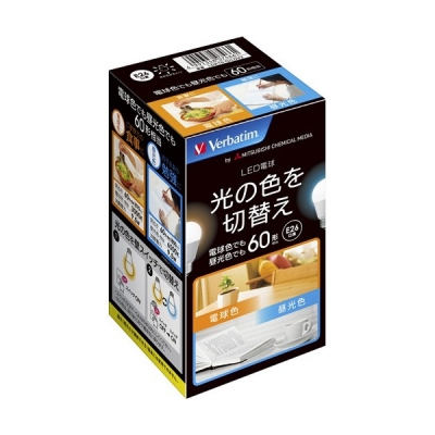LED電球 光色切替えタイプ 60W形相当 広配光タイプ 電球色〜昼光色 全光束810lm E26口金 密閉型器具対応