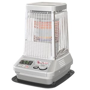 業務用石油ストーブ 《Blue Heater》 温風&放射2WAYタイプ 単相100V 気化式 強制通気・対流形 木造26畳/コンクリート35畳 プラチナシルバー