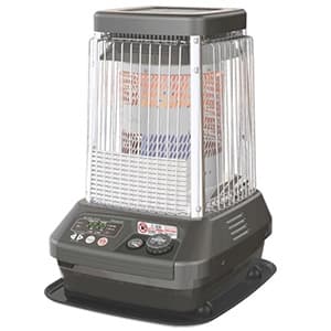 業務用石油ストーブ 《Blue Heater》 温風&放射2WAY ハイカロリータイプ 単相100V 気化式 強制通気・対流形 木造47畳/コンクリート65畳 メタリックグレー