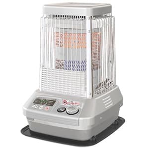 業務用石油ストーブ 《Blue Heater》 温風&放射2WAY ハイカロリータイプ 単相100V 気化式 強制通気・対流形 木造47畳/コンクリート65畳 プラチナシルバー