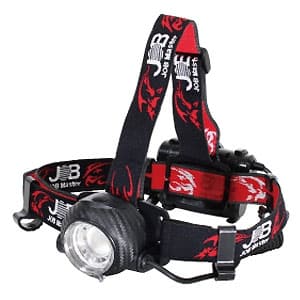 LEDヘッドライト 防塵・防水タイプ 高輝度チップタイプ白色LED 最大450lm 単3電池×3本 フォーカス機能・後部認識灯付