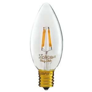 LED電球 《Siphon》 シャンデリア形 ショートフィラメントタイプ 15W相当 全光束130lm 電球色 E17口金 調光器対応