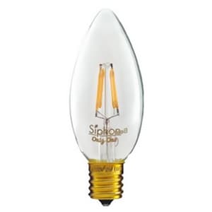 LED電球 《Siphon》 シャンデリア形 ショートフィラメントタイプ 15W相当 全光束130lm 暖系電球色 E17口金 調光器対応