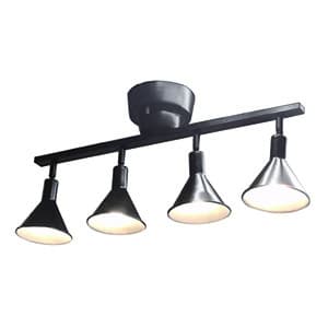 LEDシーリングスポットライト 〜6畳用 LED電球×4灯 調光タイプ 電球色 口金E17 リモコン付 ブラック