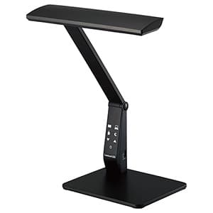 LEDデスクライト 昼光色〜電球色 光束550lm 4モードワンタッチ調色・無段階調光機能付 USB電源端子付 黒