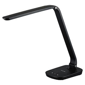 LEDデスクライト 昼光色 光束580lm 無段階調光機能付 USB電源端子付 黒