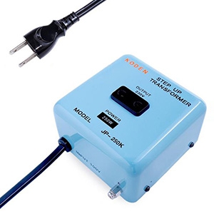 昇圧変圧器 《トロイダルトランス》 ドイツ・フランス製小型家電対応 AC220〜240V 定格容量250W 安全装置付