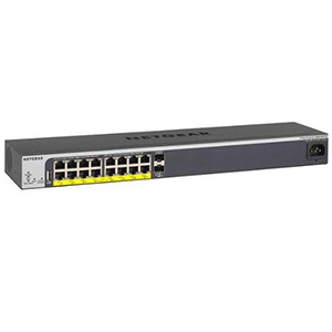 イージーマウントスマートスイッチ 1000BASE-T 16ポート SFP 2スロット PoE+(30W) レイヤー2+ ラックマウントキット付
